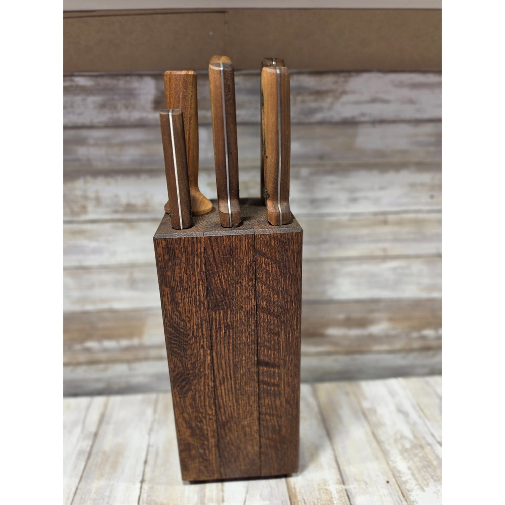 Chicago Cutlery Vintage Knife Set Walnut Wood Handles with Block 7-Piece Set